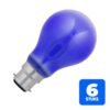 6x Schiefer Ba22d Gloeilamp | 60W Blauw 50lm 230V | Dimbaar