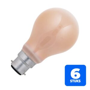 6x Schiefer Ba22d Gloeilamp | 60W 2700K 70lm 230V | Dimbaar