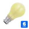 6x Schiefer Ba22d Gloeilamp | 60W Geel 130lm 230V | Dimbaar