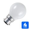 4x Schiefer Ba22d Globe Gloeilamp | 20W 2700K 220lm 28V Ø50mm | Opaal Dimbaar