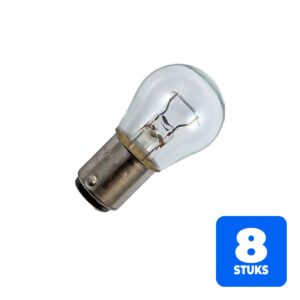 8x Schiefer Voertuiglamp | Ba15d S25x45 12V 10W Helder