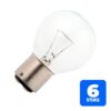 6x Schiefer Ba22d Kogel Gloeilamp | 35W 2700K 400lm 24V | Dimbaar