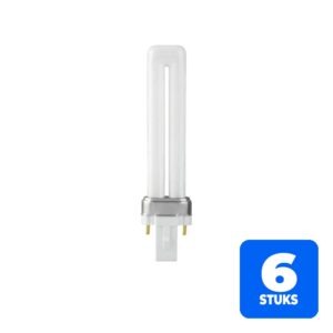 6x SPL G23 PL-S 2P Spaarlamp | 7W 840 4000K | 2-Pins