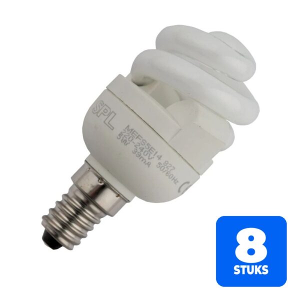 8x SPL E14 Spaarlamp | 11W 2700K 630lm | 441411032