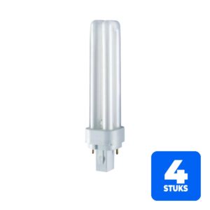 4x Patron PL-C 2P G24d-3 Spaarlamp | 26W 3000K 1750Lm 830