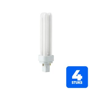 4x SPL G24d-2 PL-C 2P Spaarlamp | 18W 865 6500K | 2-Pins