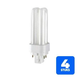 4x Patron PL-C 4P G24q-1 Spaarlamp | 13W 3000K 870Lm 830