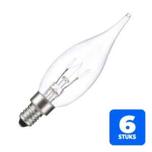 6x Schiefer E10 Kaars Gloeilamp | 15W 2700K 120lm 220V/240V | Dimbaar