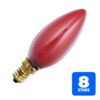 8x Schiefer E14 Kaars Gloeilamp | 25W Rood 100lm 230V | Dimbaar
