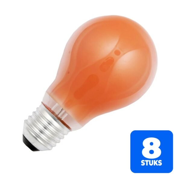 8x Schiefer E27 Gloeilamp | 40W Oranje 80lm 230V | Dimbaar