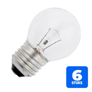 6156254445402-6x-schiefer-e27-kogel-gloeilamp-15w-2700k-150lm-24v-dimbaar 6x Schiefer E27 Kogel Gloeilamp | 15W 2700K 150lm 24V | Dimbaar