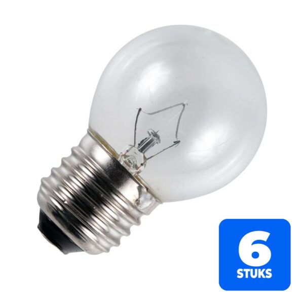 6156254465455-6x-schiefer-e27-kogel-gloeilamp-25w-2700k-180lm-110v-130v-dimbaar 6x Schiefer E27 Kogel Gloeilamp | 25W 2700K 180lm 110V/130V | Dimbaar