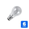 6x Schiefer Ba22d Gloeilamp | 60W 2700K 550lm 235V | Dimbaar