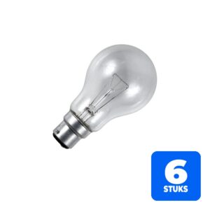 6156254650677-6x-schiefer-ba22d-gloeilamp-60w-2700k-550lm-235v-dimbaar 6x Schiefer Ba22d Gloeilamp | 60W 2700K 550lm 235V | Dimbaar