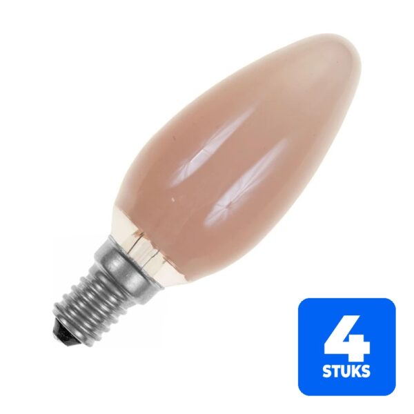 4x Schiefer E14 Kaars Gloeilamp | 40W 2700K 250lm 220V/240V Flame | Dimbaar