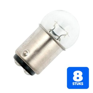8x Schiefer Voertuiglamp | Ba15d G18x35 12V 10W Helder