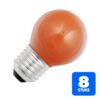 8x Schiefer E27 Kogel Gloeilamp | 25W Oranje 220V/240V | Dimbaar