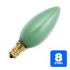 8x Schiefer E14 Kaars Gloeilamp | 25W Groen 30lm 230V | Dimbaar