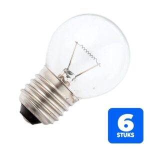 6x Schiefer E27 Kogel Gloeilamp | 25W 2700K 220lm 24V | Dimbaar