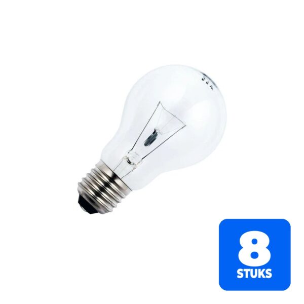 8x Schiefer E27 Gloeilamp | 60W 2700K 650lm 48V | Dimbaar