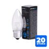 20x Patron E27 Kaars Gloeilamp | 60W 2700K 510Lm Mat | Dimbaar