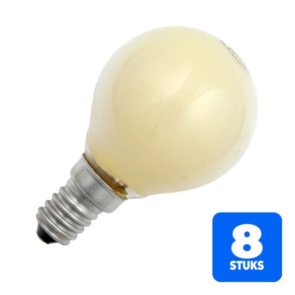 8x Schiefer E14 Kogel Gloeilamp | 25W Geel 220V/240V | Dimbaar