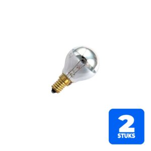 6156256749737-2x-schiefer-e14-kopspiegel-gloeilamp-15w-24v-95lm-zilver-dimbaar 2x Schiefer E14 Kopspiegel Gloeilamp | 15W 24V 95lm Zilver | Dimbaar