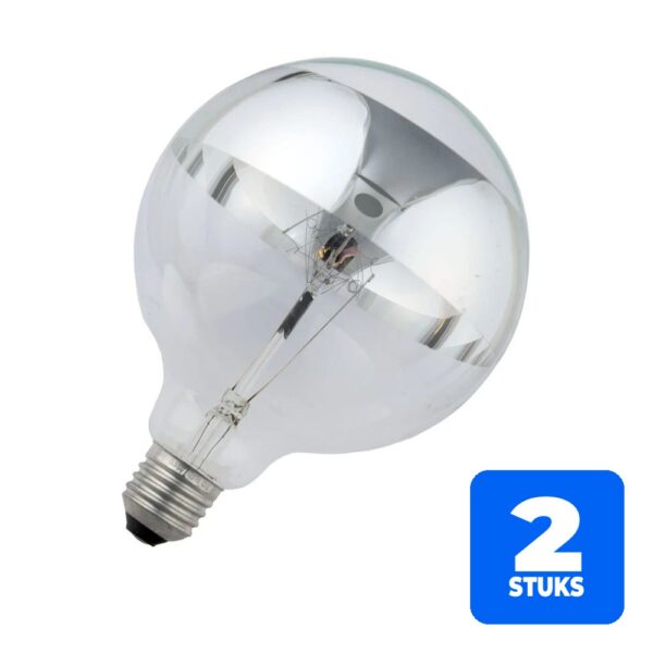 6156256876853-2x-schiefer-e27-kopspiegel-gloeilamp-40w-230v-260lm-zilver-dimbaar 2x Schiefer E27 Kopspiegel Gloeilamp | 40W 230V 260lm Zilver | Dimbaar