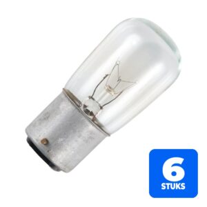6x Schiefer Ba22d Buis Gloeilamp | 25W 2700K 175lm 130V | Dimbaar