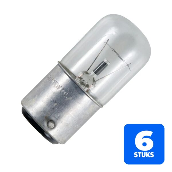 6156257726775-6x-schiefer-ba22d-buis-gloeilamp-15w-2700k-150lm-24v-dimbaar 6x Schiefer Ba22d Buis Gloeilamp | 15W 2700K 150lm 24V | Dimbaar