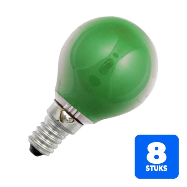 6156257832834-8x-schiefer-e14-kogel-gloeilamp-25w-groen-220v-240v-dimbaar 8x Schiefer E14 Kogel Gloeilamp | 25W Groen 220V/240V | Dimbaar