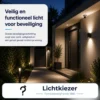 Beveiligingsverlichting | Lichtkiezer Verlichte entree met buitenlampen, padverlichting en een beveiligingscamera.