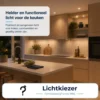 Keukenverlichting | Lichtkiezer Keuken met verlicht werkblad, keukeneiland en plafondspots.