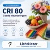 Kleurweergave CRI 80 | Lichtkiezer Bloemen en fruit als voorbeeld van kleurweergave bij CRI 80.