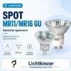Twee reflectorvormige spots als voorbeeld van MR11- en MR16-lampvormen.