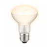 Gloeilamp met E27 fitting en reflectorvorm op een witte achtergrond.