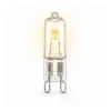 Halogeenlamp met G9 fitting en compacte minivorm op een witte achtergrond.