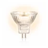 Halogeenlamp met GU4 fitting en reflectorvorm op een witte achtergrond.